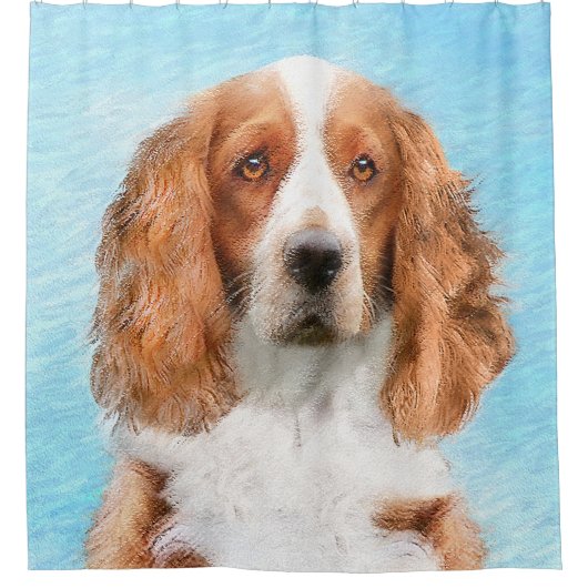 Welsh Springer Spanischmalerei - Original Dog Art Duschvorhang (Vorderseite)
