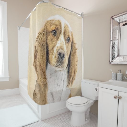 Welsh Springer Spanischmalerei - Original Dog Art Duschvorhang (Beispiel)