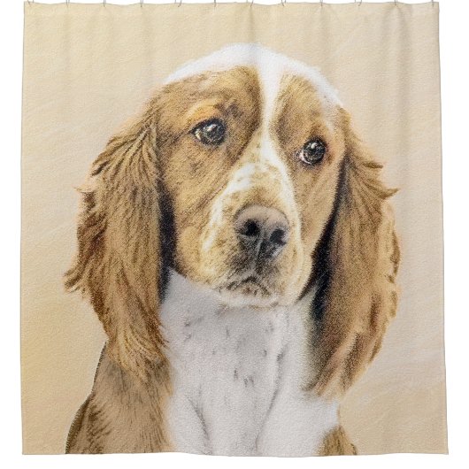 Welsh Springer Spanischmalerei - Original Dog Art Duschvorhang (Vorderseite)