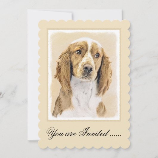Welsh Springer Spanischmalerei - Original Dog Art Einladung (Vorderseite)
