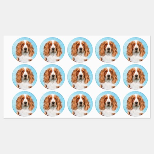 Welsh Springer Spanischmalerei - Original Dog Art Etiketten (Blatt)