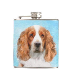 Welsh Springer Spanischmalerei - Original Dog Art Flachmann