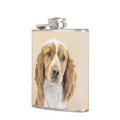 Welsh Springer Spanischmalerei - Original Dog Art Flachmann (Links)