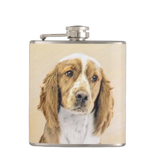 Welsh Springer Spanischmalerei - Original Dog Art Flachmann