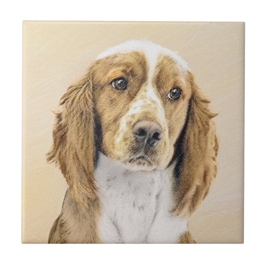 Welsh Springer Spanischmalerei - Original Dog Art Fliese (Vorderseite)