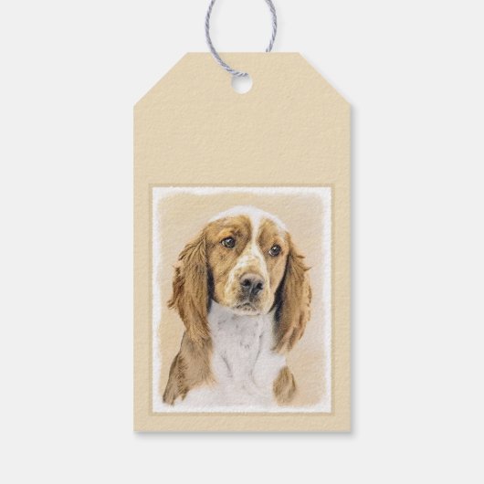 Welsh Springer Spanischmalerei - Original Dog Art Geschenkanhänger (Rückseite)
