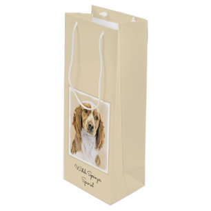 Welsh Springer Spanischmalerei - Original Dog Art Geschenktüte Für Weinflaschen