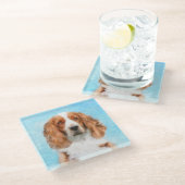 Welsh Springer Spanischmalerei - Original Dog Art Glasuntersetzer (Schrägansicht)