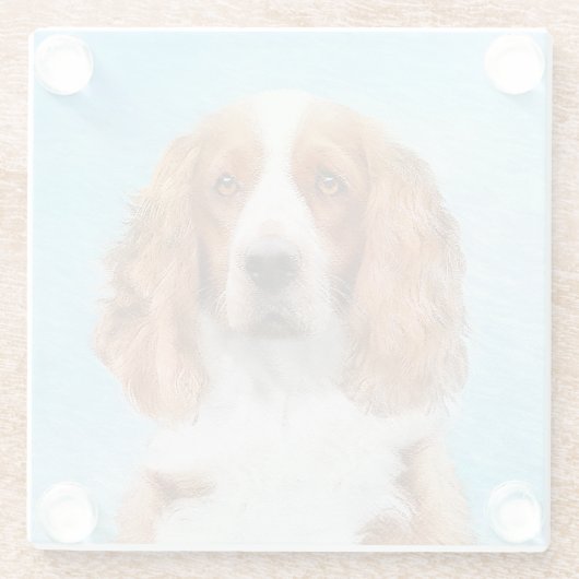 Welsh Springer Spanischmalerei - Original Dog Art Glasuntersetzer (Rückseite)