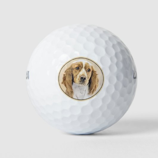 Welsh Springer Spanischmalerei - Original Dog Art Golfball (Vorderseite)