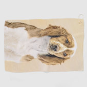 Welsh Springer Spanischmalerei - Original Dog Art Golfhandtuch (Horizontal)
