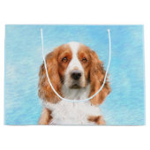 Welsh Springer Spanischmalerei - Original Dog Art Große Geschenktüte (Vorderseite)
