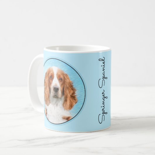 Welsh Springer Spanischmalerei - Original Dog Art Kaffeetasse (Vorderseite Links)