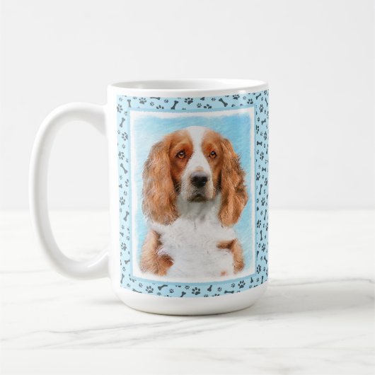 Welsh Springer Spanischmalerei - Original Dog Art Kaffeetasse (Links)