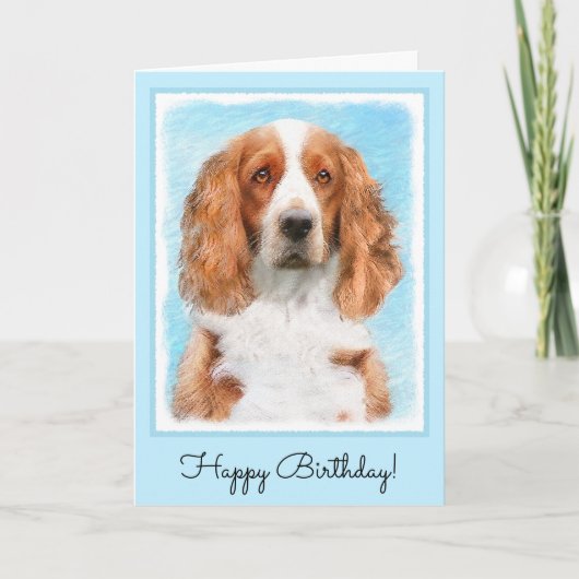 Welsh Springer Spanischmalerei - Original Dog Art Karte (Vorderseite)