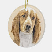 Welsh Springer Spanischmalerei - Original Dog Art Keramik Ornament (Links)