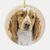 Welsh Springer Spanischmalerei - Original Dog Art Keramik Ornament (Hinten)