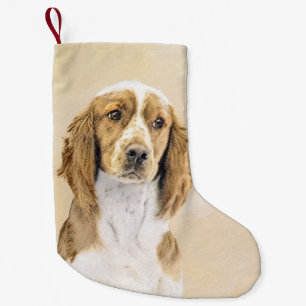 Welsh Springer Spanischmalerei - Original Dog Art Kleiner Weihnachtsstrumpf