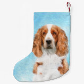 Welsh Springer Spanischmalerei - Original Dog Art Kleiner Weihnachtsstrumpf (Rückseite)