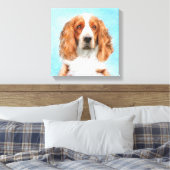 Welsh Springer Spanischmalerei - Original Dog Art Leinwanddruck (Insitu (Schlafzimmer))