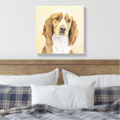 Welsh Springer Spanischmalerei - Original Dog Art Leinwanddruck (Insitu (Schlafzimmer))
