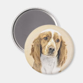 Welsh Springer Spanischmalerei - Original Dog Art Magnet (Vorderseite/Rückseite)
