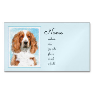 Welsh Springer Spanischmalerei - Original Dog Art Magnetische Visitenkarte