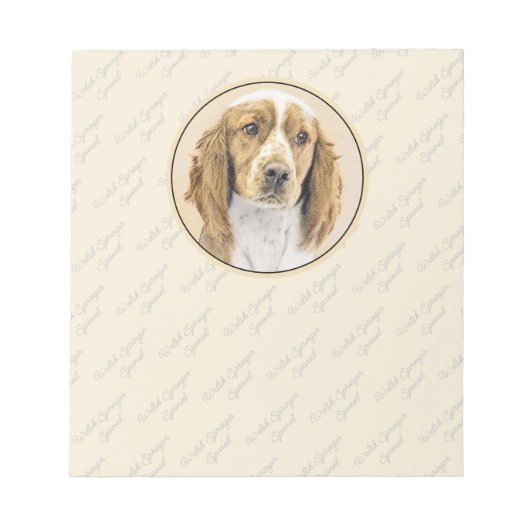 Welsh Springer Spanischmalerei - Original Dog Art Notizblock (Vorderseite)