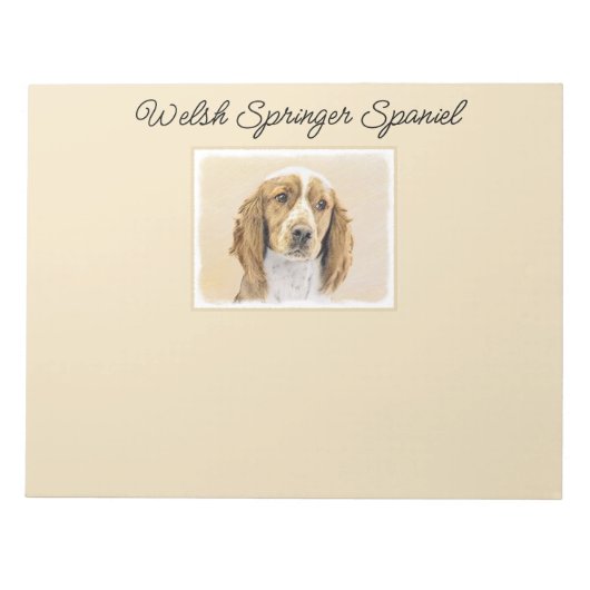 Welsh Springer Spanischmalerei - Original Dog Art Notizblock (Vorderseite)