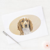 Welsh Springer Spanischmalerei - Original Dog Art Ovaler Aufkleber (Umschlag)