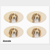 Welsh Springer Spanischmalerei - Original Dog Art Ovaler Aufkleber (Blatt)
