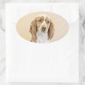 Welsh Springer Spanischmalerei - Original Dog Art Ovaler Aufkleber (Tasche)