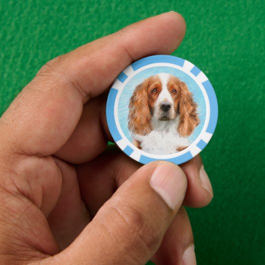 Welsh Springer Spanischmalerei - Original Dog Art Pokerchips (Hand)