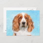 Welsh Springer Spanischmalerei - Original Dog Art Postkarte (Vorne/Hinten)