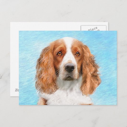 Welsh Springer Spanischmalerei - Original Dog Art Postkarte (Vorne/Hinten)