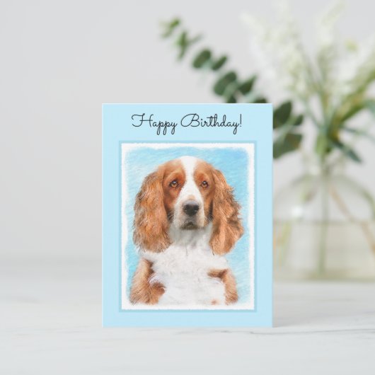 Welsh Springer Spanischmalerei - Original Dog Art Postkarte (Stehend Vorderseite)