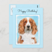 Welsh Springer Spanischmalerei - Original Dog Art Postkarte (Vorne/Hinten)