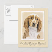 Welsh Springer Spanischmalerei - Original Dog Art Postkarte (Vorne/Hinten)
