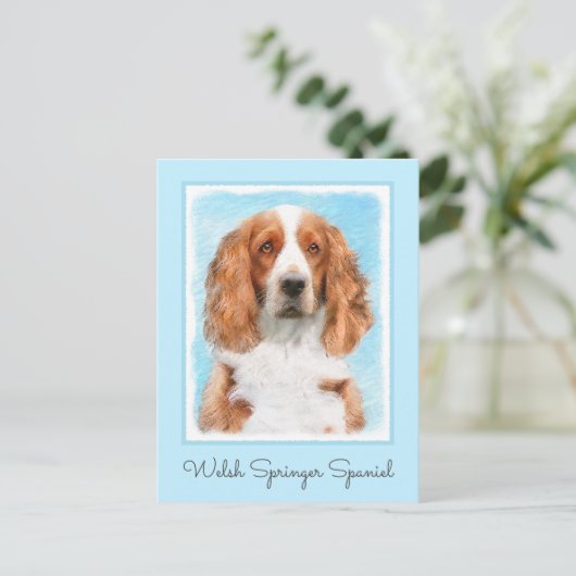 Welsh Springer Spanischmalerei - Original Dog Art Postkarte (Stehend Vorderseite)