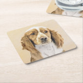 Welsh Springer Spanischmalerei - Original Dog Art Rechteckiger Pappuntersetzer (angewinkelt)