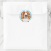 Welsh Springer Spanischmalerei - Original Dog Art Runder Aufkleber (Tasche)