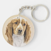 Welsh Springer Spanischmalerei - Original Dog Art Schlüsselanhänger (Rückseite)