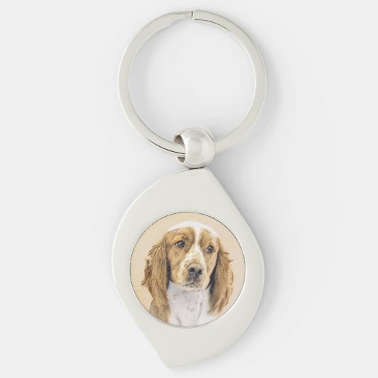 Welsh Springer Spanischmalerei - Original Dog Art Schlüsselanhänger (Vorderseite)