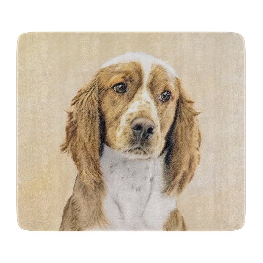 Welsh Springer Spanischmalerei - Original Dog Art Schneidebrett (Vorderseite)