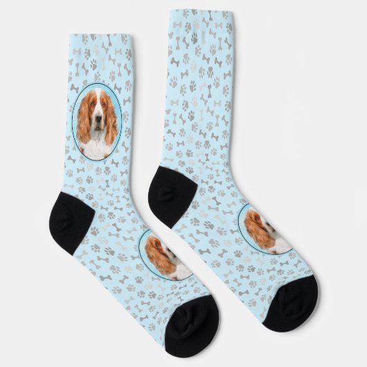 Welsh Springer Spanischmalerei - Original Dog Art Socken (Rechts)