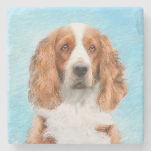 Welsh Springer Spanischmalerei - Original Dog Art Steinuntersetzer