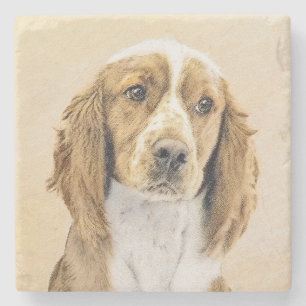 Welsh Springer Spanischmalerei - Original Dog Art Steinuntersetzer