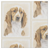 Welsh Springer Spanischmalerei - Original Dog Art Stoff (Nahaufnahme)