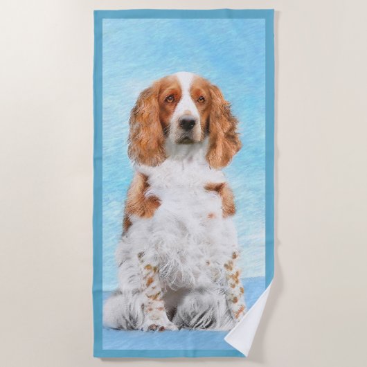 Welsh Springer Spanischmalerei - Original Dog Art Strandtuch (Vorderseite)