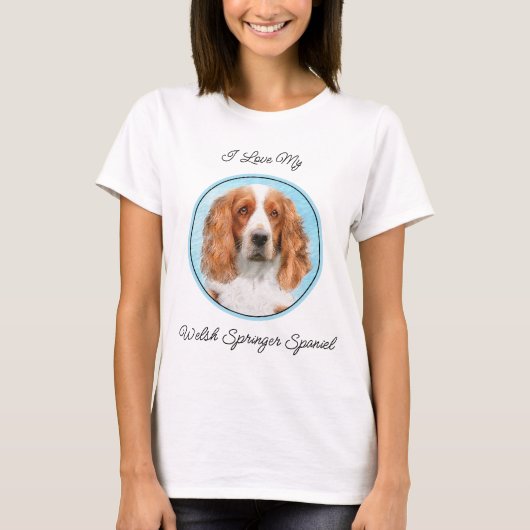 Welsh Springer Spanischmalerei - Original Dog Art T-Shirt (Vorderseite)